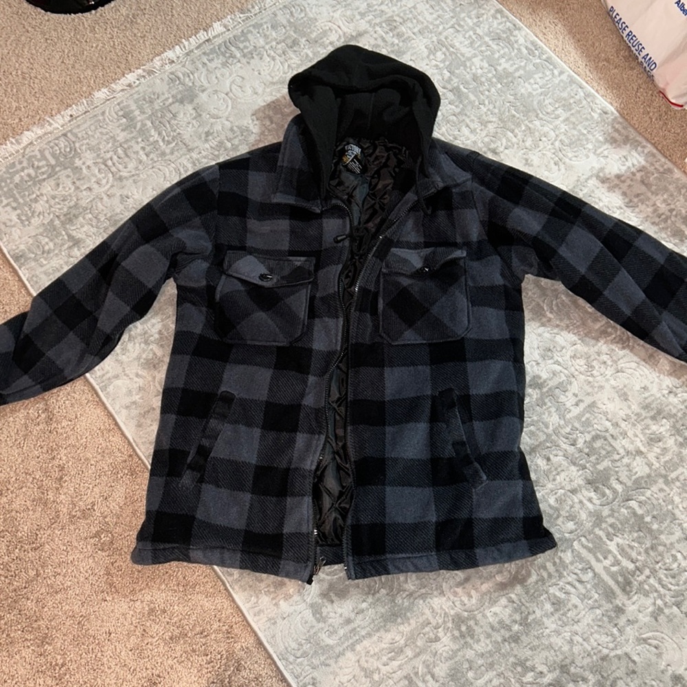 Flannel Zip up W/ Hoodie